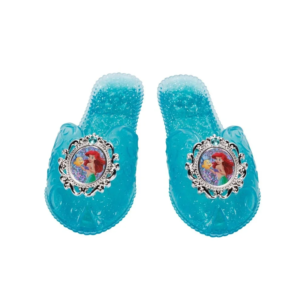 Disney Princess Ariel Little Mermaid Teal Blue Glitter Jelly‎ Dress Up Shoes